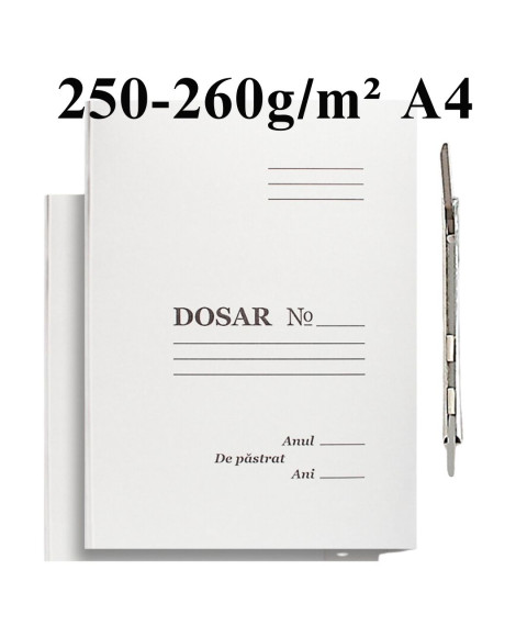 Dosar din carton cu șină A4, 250-260 gr.